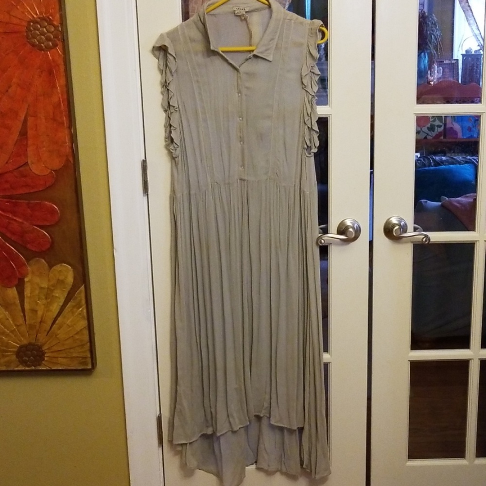 Maxi duster kimono button up boho gypsy dress L
